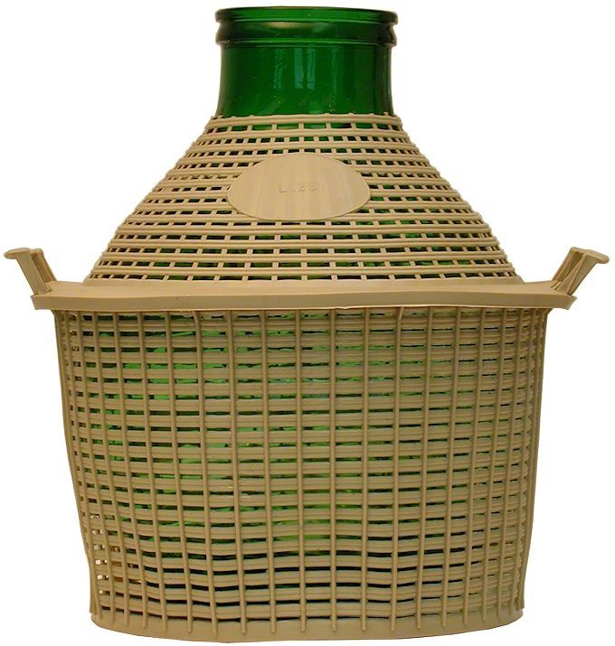 Damigiana bocca larga rivestita plastica lt.25
