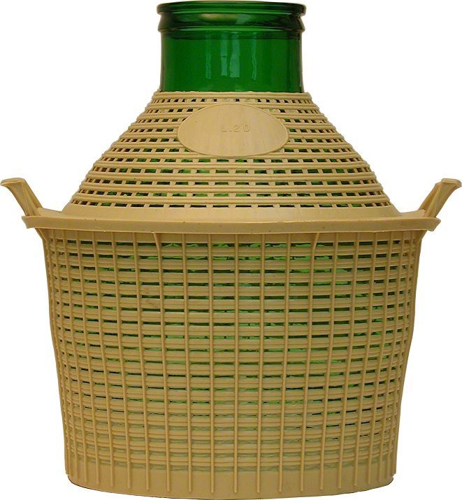 Damigiana bocca larga rivestita plastica lt.20